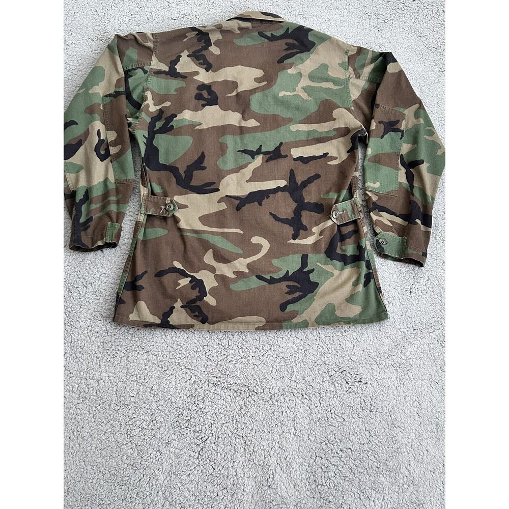 US Military Jacket Men Medium Coat Camo Woodland Hot Weather BDU Patches - Picture 13 of 14